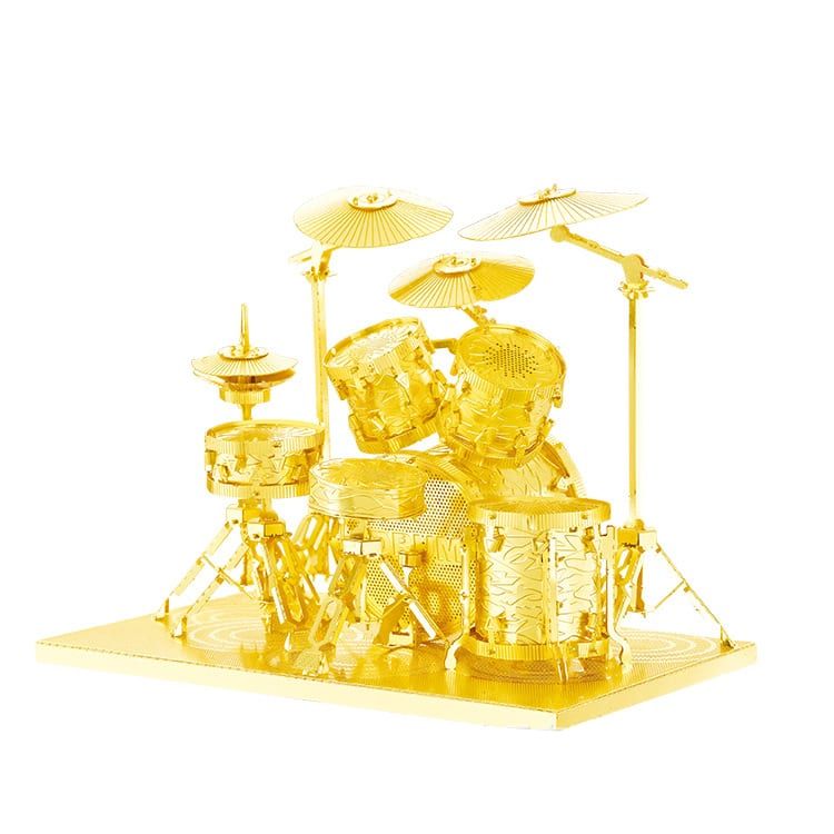 Mô hình kim loại lắp ráp 3D Bộ Trống Drum Kit (Gold) - Metal Works MP116