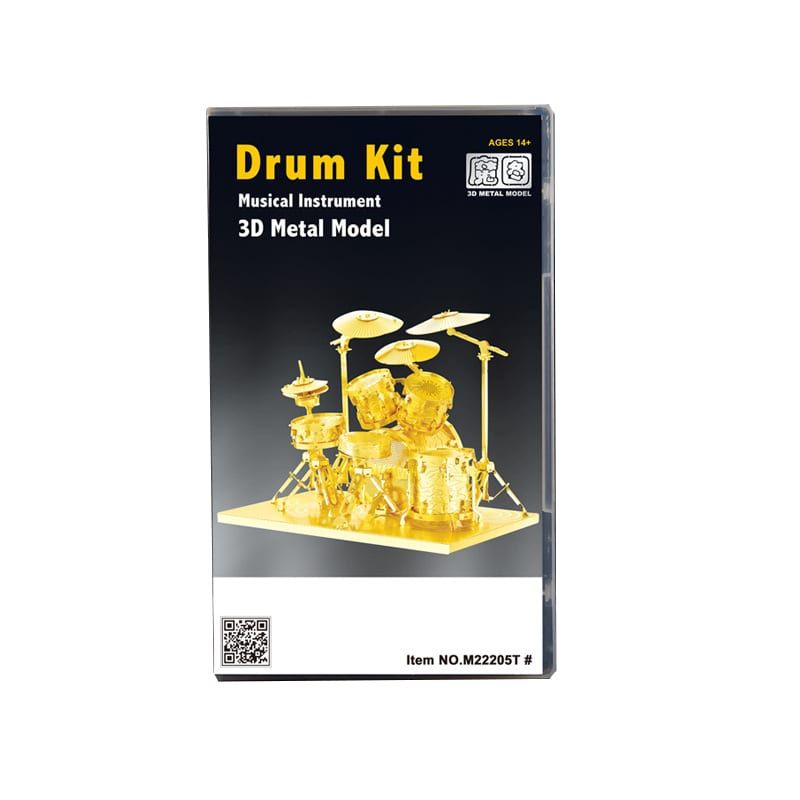Mô hình kim loại lắp ráp 3D Bộ Trống Drum Kit (Gold) - Metal Works MP116