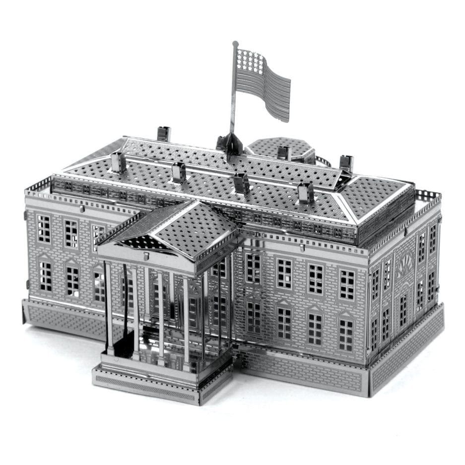 Mô hình kim loại lắp ráp 3D White House (Nhà Trắng) (Silver) Metal Mosaic MP842