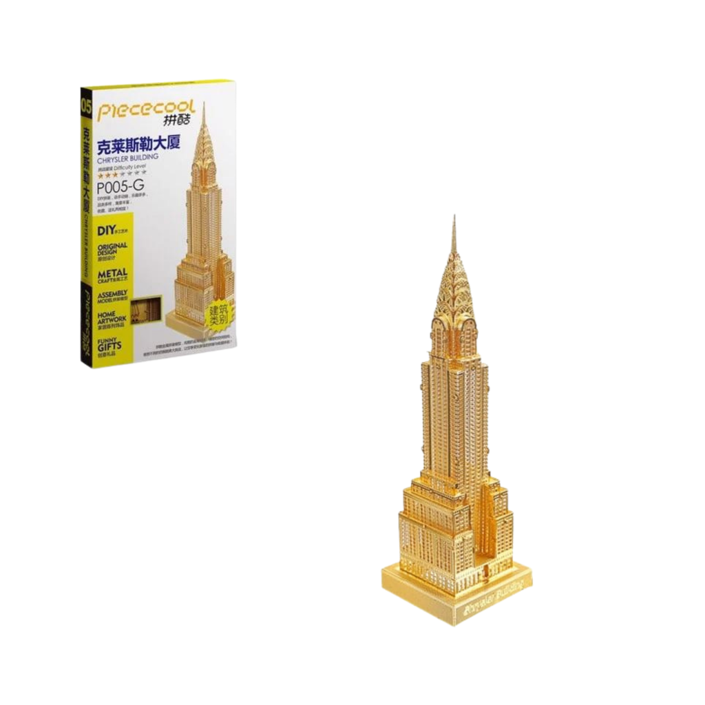 Mô hình kim loại lắp ráp 3D Chrysler Building (Tòa Nhà Chrysler) (Gold) – Piececool MP520