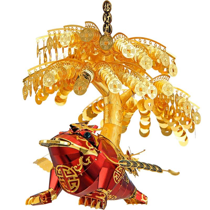 Mô Hình Kim Loại Lắp Ráp 3D Golden Toad (Cóc Thiềm Thừ) (Red, Gold) – Piececool MP600