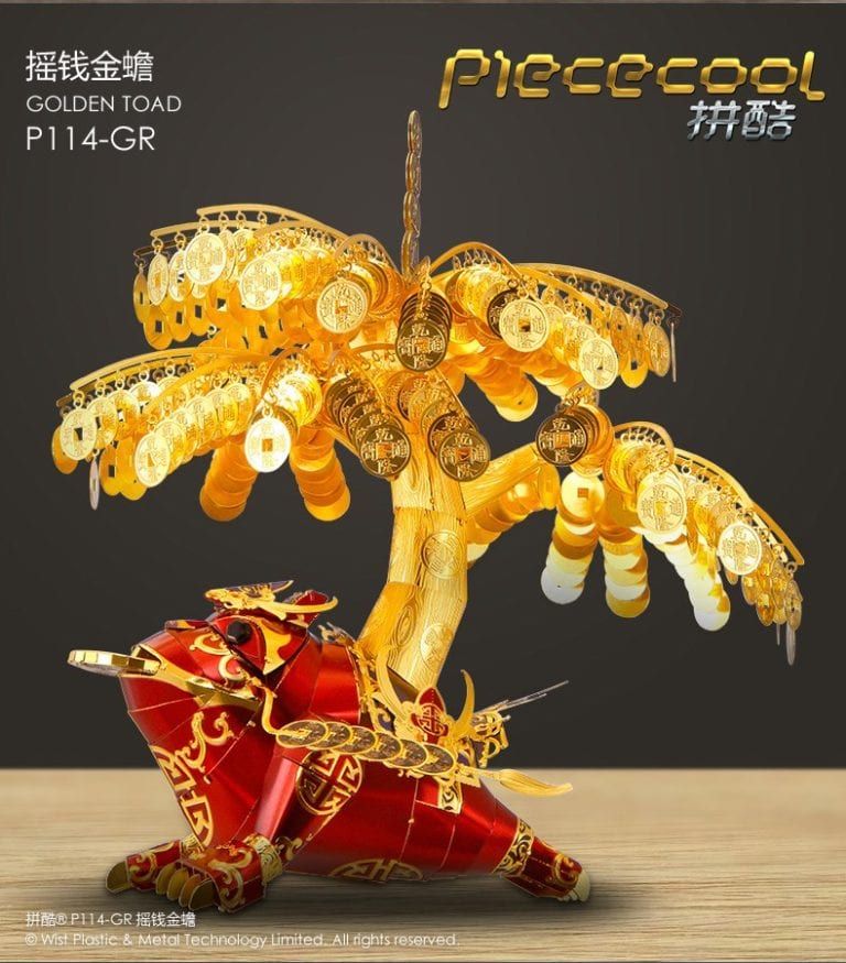 Mô Hình Kim Loại Lắp Ráp 3D Golden Toad (Cóc Thiềm Thừ) (Red, Gold) – Piececool MP600