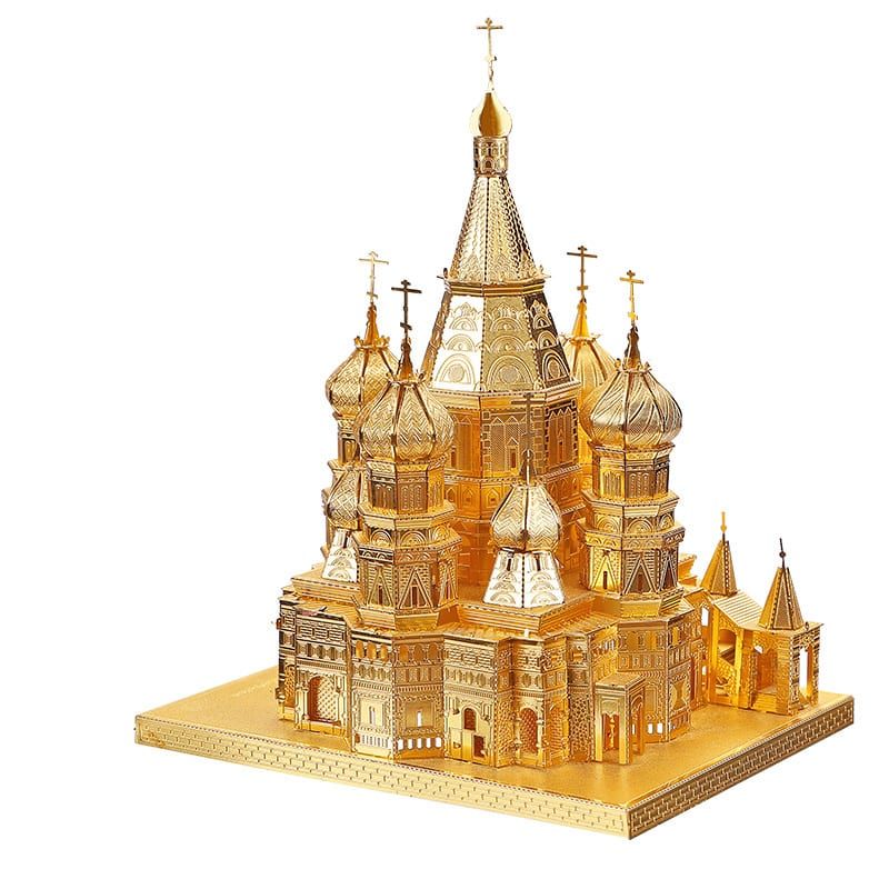 Mô Hình Kim Loại Lắp Ráp 3D Saint Basil (Nhà Thờ Chính Tòa) (Gold) – Piececool MP073