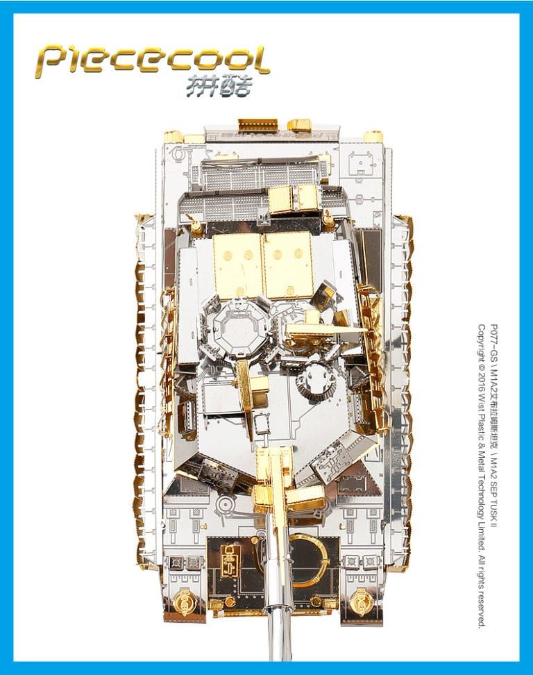 Mô Hình Kim Loại Lắp Ráp 3D Xe Tăng M1A2 Sep Tusk II (Gold, Silver) – Piececool MP218
