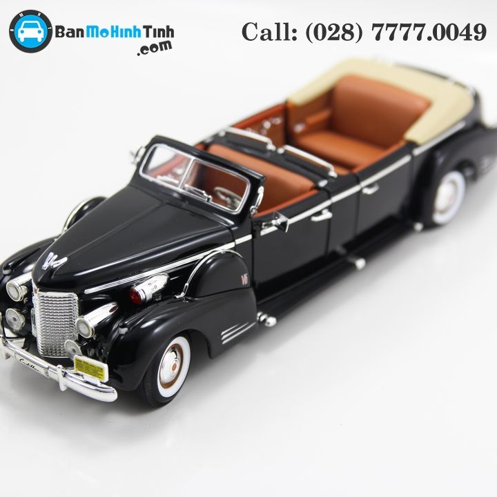 MÔ HÌNH 1938 CADILLAC V-16 PRESIDENTIAL LIMOUSE BLACK 1:24 YATMING- 24028