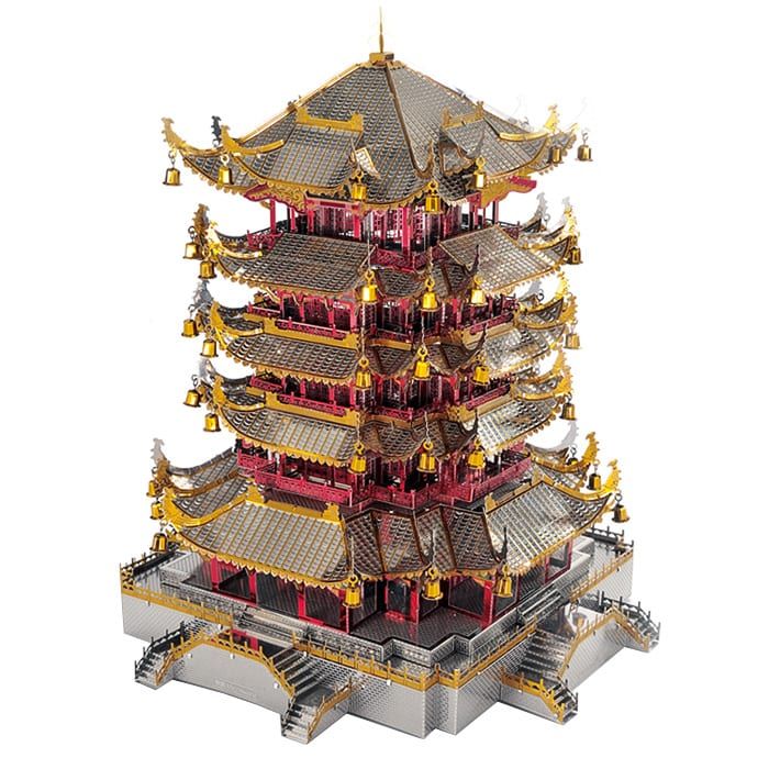 Mô hình kim loại lắp ráp 3D Yellow Crane Tower (Hoàng Hạc Lâu) (Mixed Color) - Microworld MP780