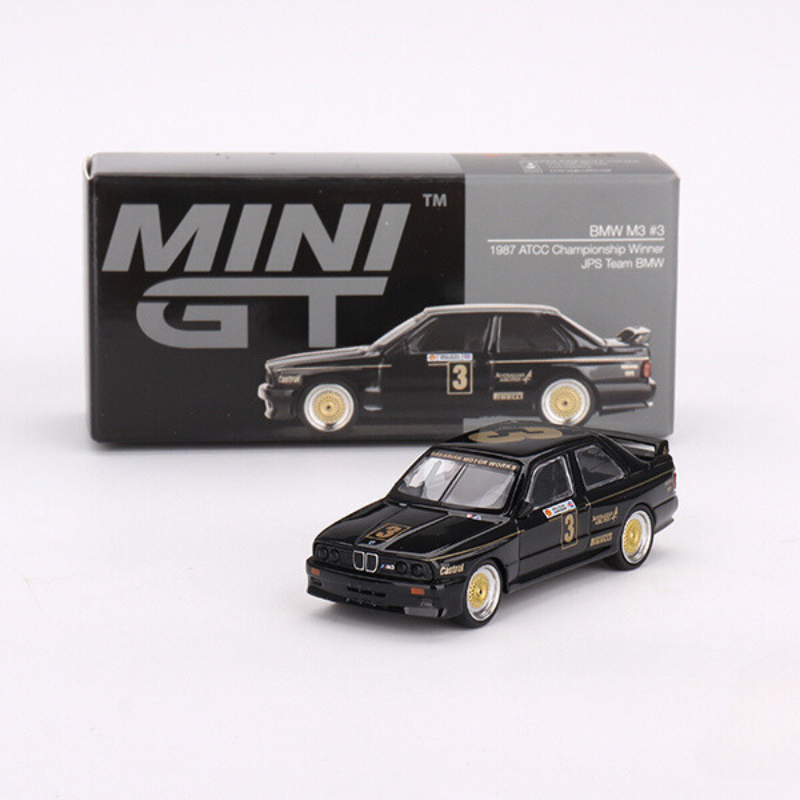 Mô hình xe BMW M3 #3 JPS Team BMW 1987 ATCC Championship Winner 1:64 MiniGT