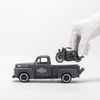 Mô hình xe Ford F-1 Pick Up 1948 With Harley 1942 WLA Flathead 1:24 Maisto Matte Black (6)