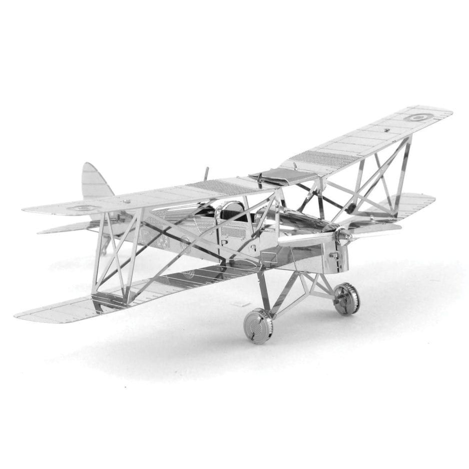Mô Hình Kim Loại Lắp Ráp 3D Máy Bay de Havilland Tiger Moth (Silver) – Metal Works MP136