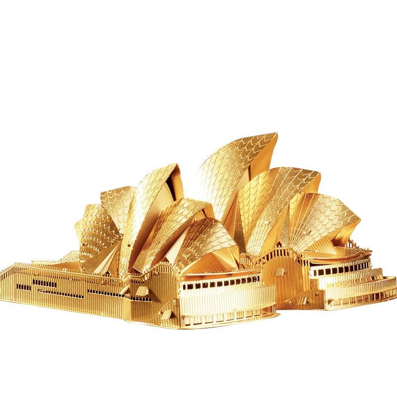 Mô Hình Kim Loại Lắp Ráp 3D Sydney Opera House (Nhà Hát Con Sò) (Gold) – Piececool MP092