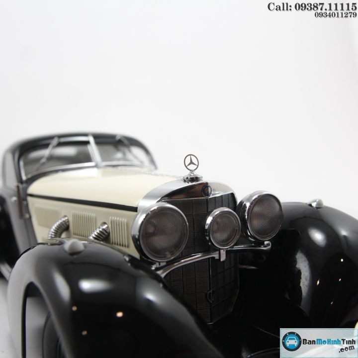MÔ HÌNH MERCEDES 540K TYPE W24 BLACK/ WHITE 1:18