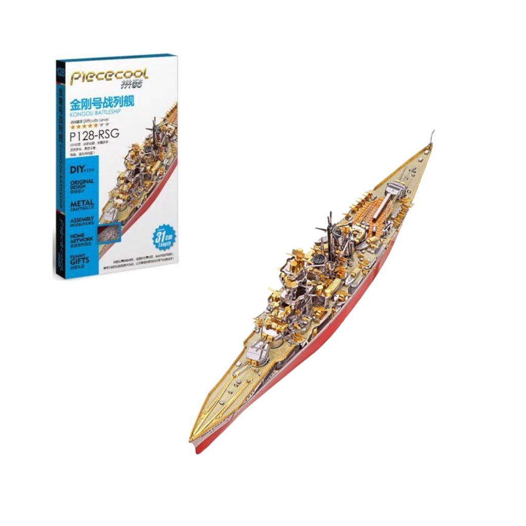 Mô hình kim loại lắp ráp 3D Thiết Giáp Hạm Kongou Battleship (Silver, Red, Gold) – Piececool MP770