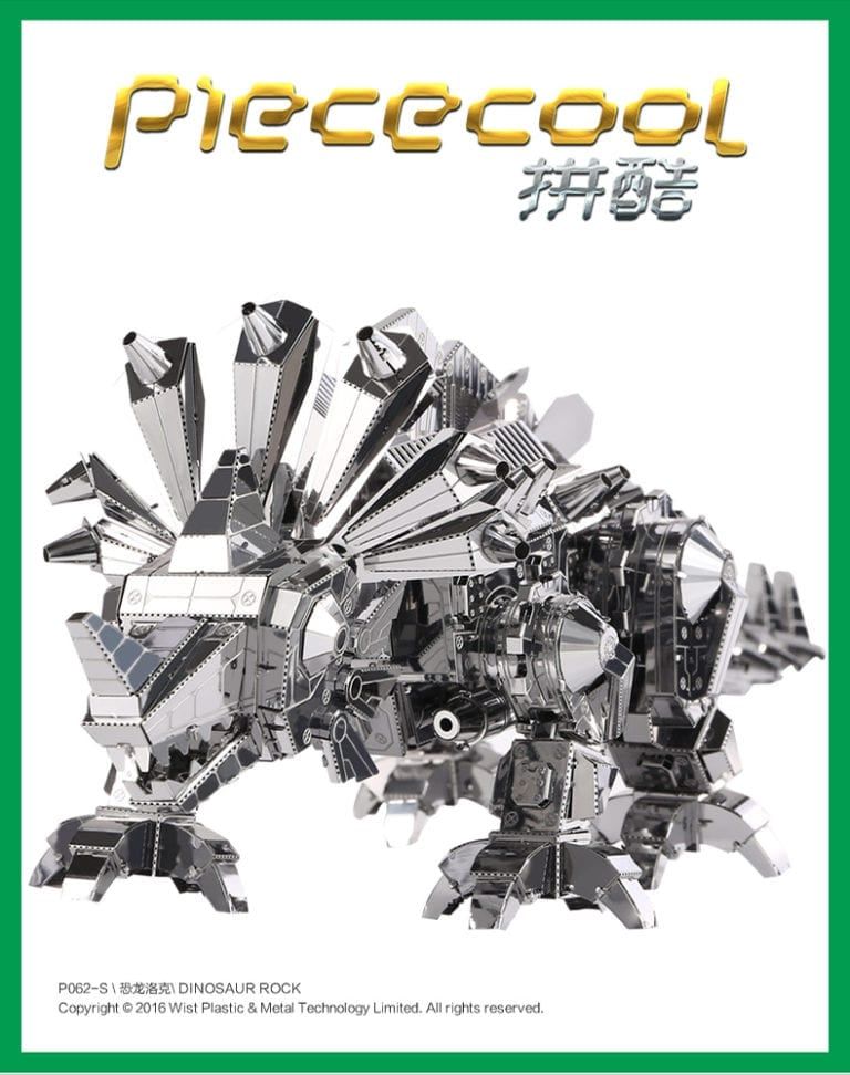 Mô hình kim loại lắp ráp 3D Triceratops (Khủng Long 3 Sừng) (Silver) – Piececool MP150