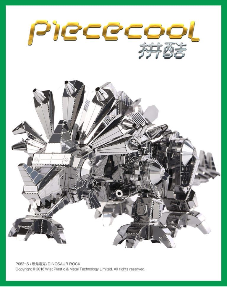 Mô Hình Kim Loại Lắp Ráp 3D Triceratops (Khủng Long 3 Sừng) (Silver) – Piececool MP150