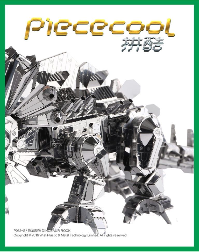 Mô Hình Kim Loại Lắp Ráp 3D Triceratops (Khủng Long 3 Sừng) (Silver) – Piececool MP150