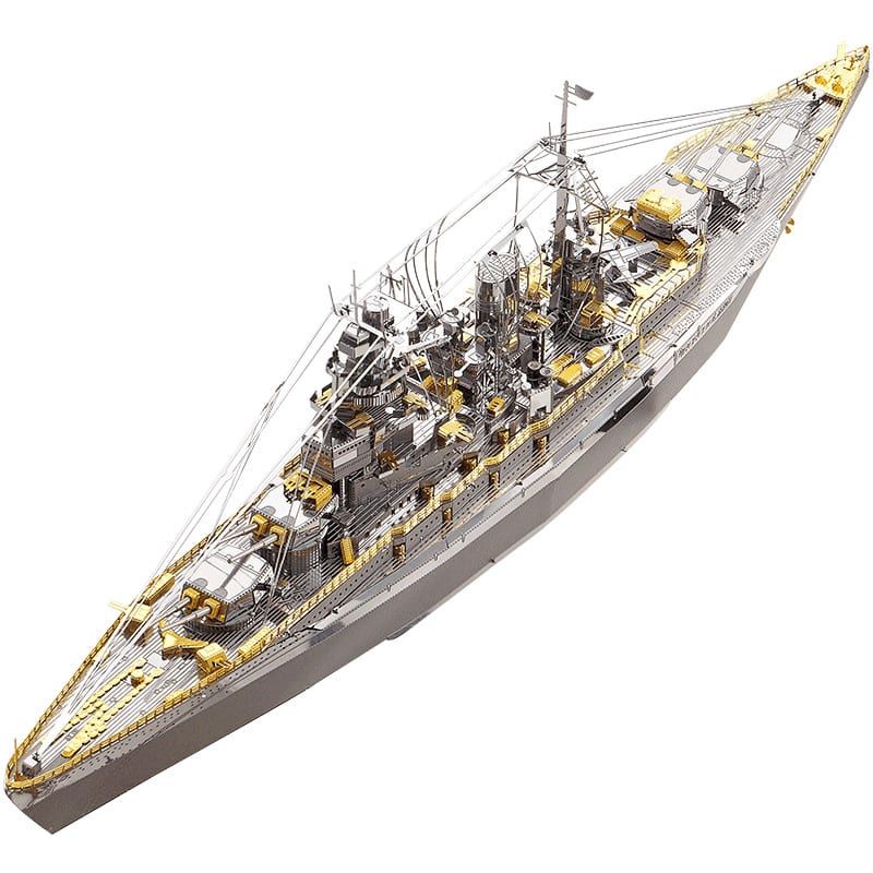 Mô Hình Kim Loại Lắp Ráp 3D Thiết Giáp Hạm Nagato Class Battleship (Silver) – Piececool MP311