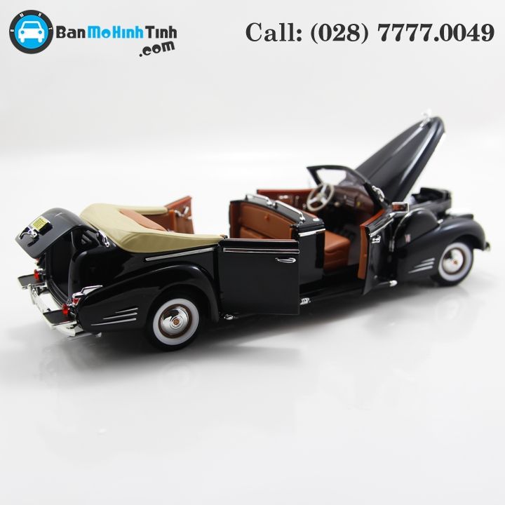 MÔ HÌNH 1938 CADILLAC V-16 PRESIDENTIAL LIMOUSE BLACK 1:24 YATMING- 24028