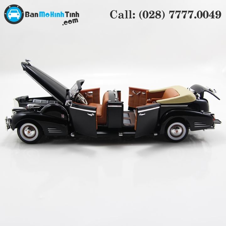 MÔ HÌNH 1938 CADILLAC V-16 PRESIDENTIAL LIMOUSE BLACK 1:24 YATMING- 24028
