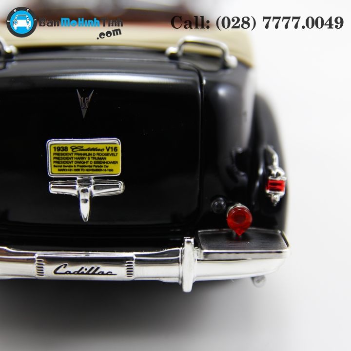 MÔ HÌNH 1938 CADILLAC V-16 PRESIDENTIAL LIMOUSE BLACK 1:24 YATMING- 24028