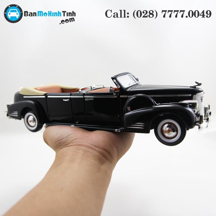 MÔ HÌNH 1938 CADILLAC V-16 PRESIDENTIAL LIMOUSE BLACK 1:24 YATMING- 24028