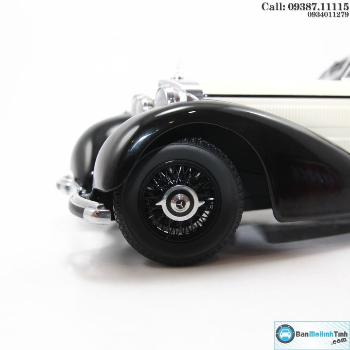MÔ HÌNH MERCEDES 540K TYPE W24 BLACK/ WHITE 1:18