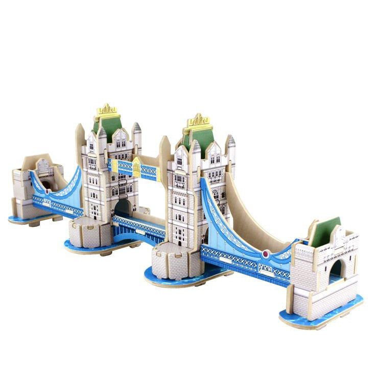  Mô hình gỗ lắp ráp 3D The London Bridge (Cầu Tháp Luân Đôn) (Blue) - Robotime MJ401 - WP169 