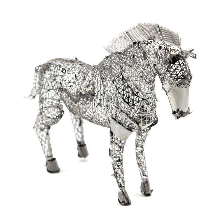 Mô Hình Kim Loại Lắp Ráp 3D Horse (Con Ngựa) (Silver) – Metal Mosaic MP653