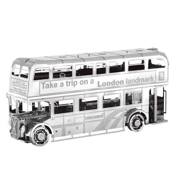 Mô hình kim loại lắp ráp 3D London Bus (Xe Buýt Luân Đôn Hai Tầng) (Silver) - Metal Works MP452