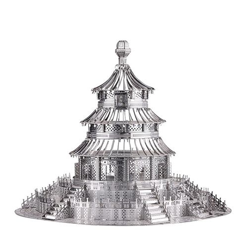 Mô hình kim loại lắp ráp 3D Temple Of Heaven (Đền Thiên Đường) (Silver) - Metal Mosaic MP615