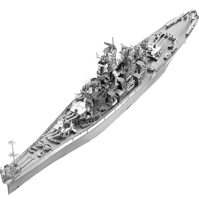 Mô Hình Kim Loại Lắp Ráp 3D Thiết Giáp Hạm USS Missouri (Silver) – Piececool MP369