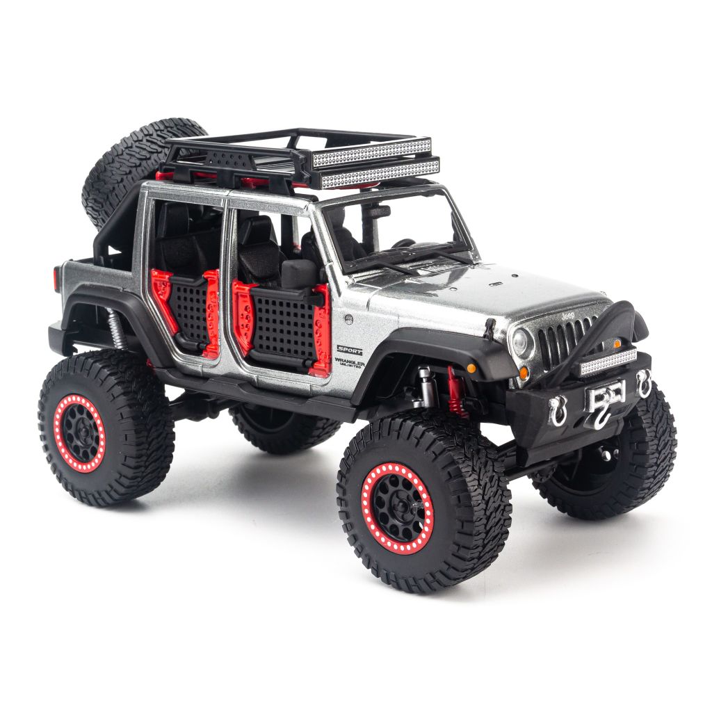 Mô hình xe Design Off-Road Kings 2017 Jeep Wrangler Unlimited 1:24 Maisto Grey