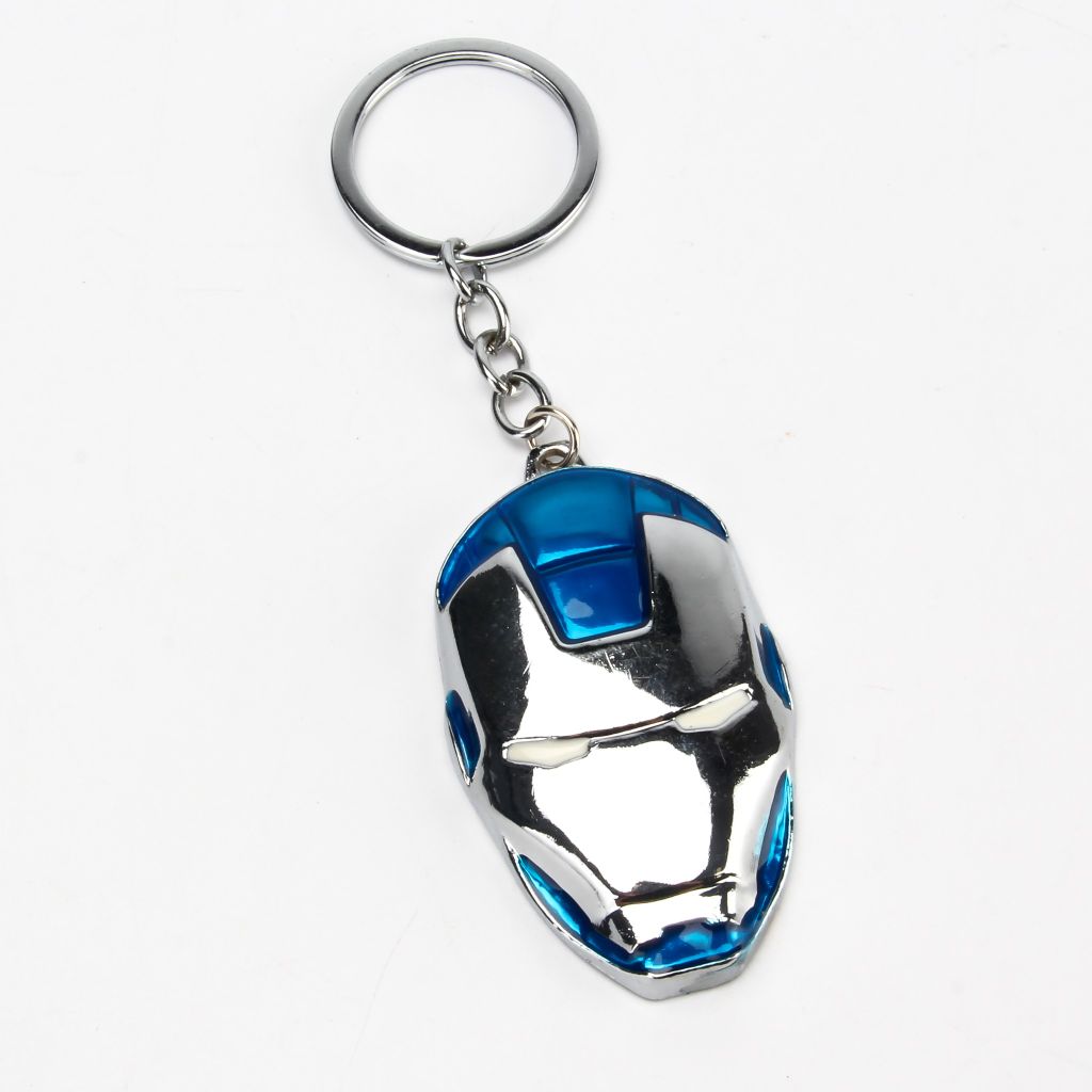 Móc Khóa Mặt Nạ Iron Man Xanh