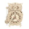  Mô hình gỗ lắp ráp 3D The Owl Clock (Đồng Hồ Con Cú) (Wood Color) - Robotime LK503 - WP145 