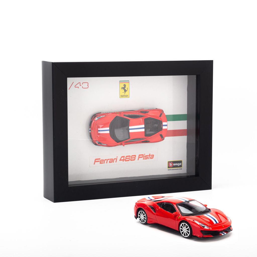 Khung tranh mô hình xe Ferrari 488 Pista 1:43 Bburago