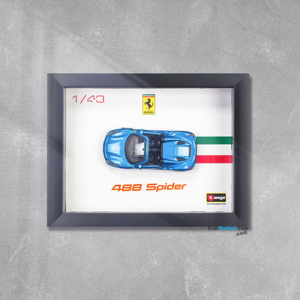 Khung tranh mô hình xe Ferrari 488 Spider 1:43 Bburago - 18-36026