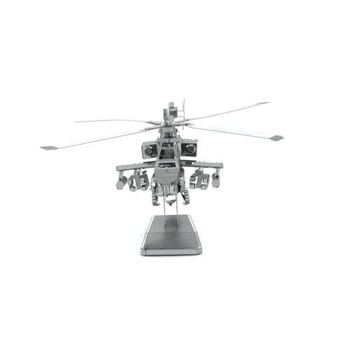 Mô hình kim loại lắp ráp 3D Trực Thăng AH-64 Apache (Silver) - Metal Mosaic MP034