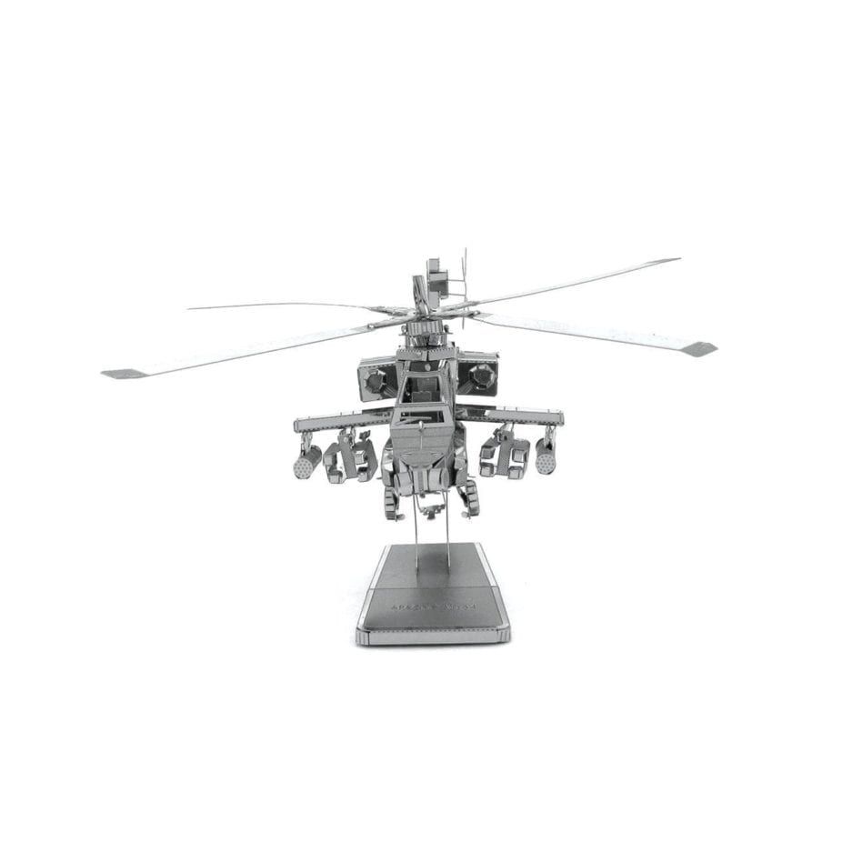 Mô Hình Kim Loại Lắp Ráp 3D Trực Thăng AH-64 Apache (Silver) – Piecefun MP034