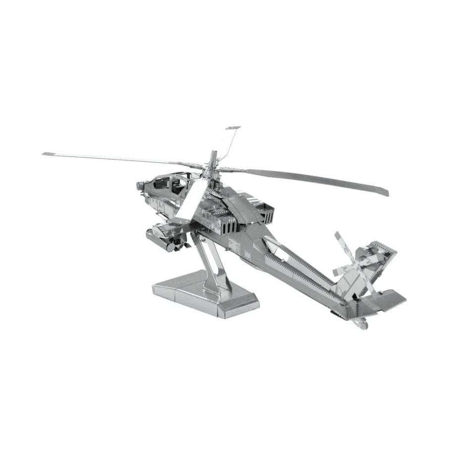 Mô Hình Kim Loại Lắp Ráp 3D Trực Thăng AH-64 Apache (Silver) – Piecefun MP034