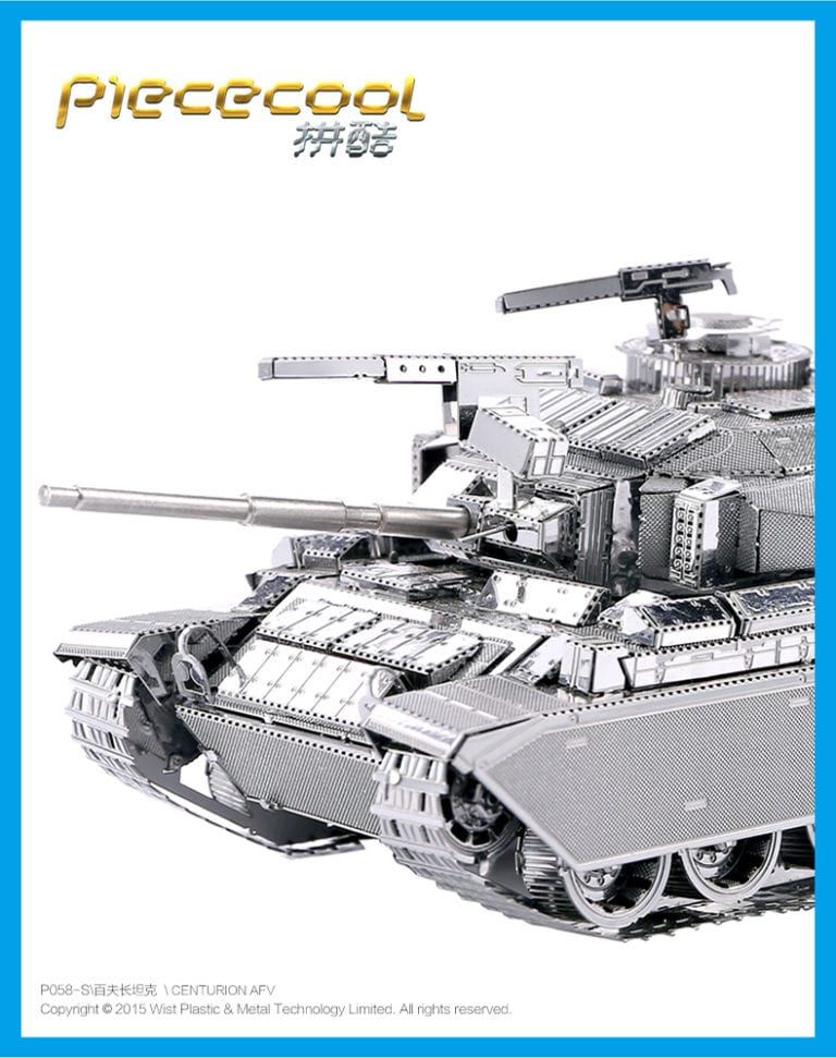 Mô hình kim loại lắp ráp 3D Xe Tăng Centurion AFV (Silver) – Piececool MP130