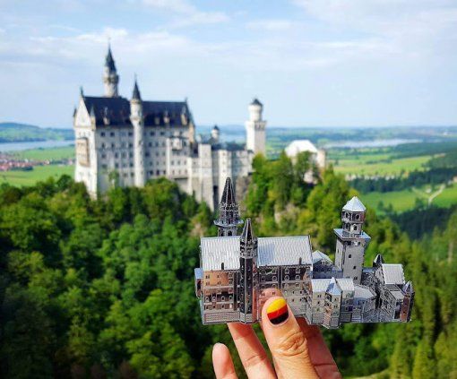Mô hình kim loại lắp ráp 3D Neuschwanstein Castle (Lâu Đài Cổ Tích) (Silver) - Metal Works MP020