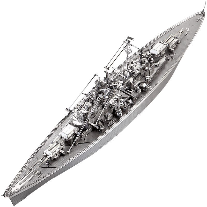 Mô Hình Kim Loại Lắp Ráp 3D Tàu Chiến Bismarck Battleship (Silver) – Piececool MP297