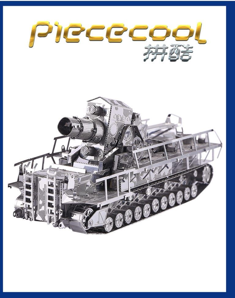 Mô Hình Kim Loại Lắp Ráp 3D Siêu Đại Pháo Railway Gun (Silver) – Piececool MP087