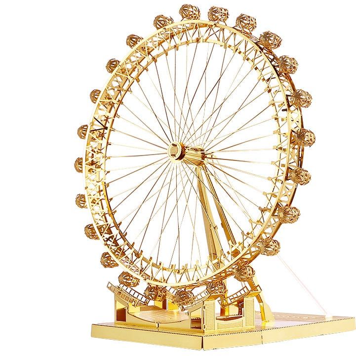 Mô Hình Kim Loại Lắp Ráp 3D London Eye (Mắt Luân Đôn) (Gold) – Piececool MP079