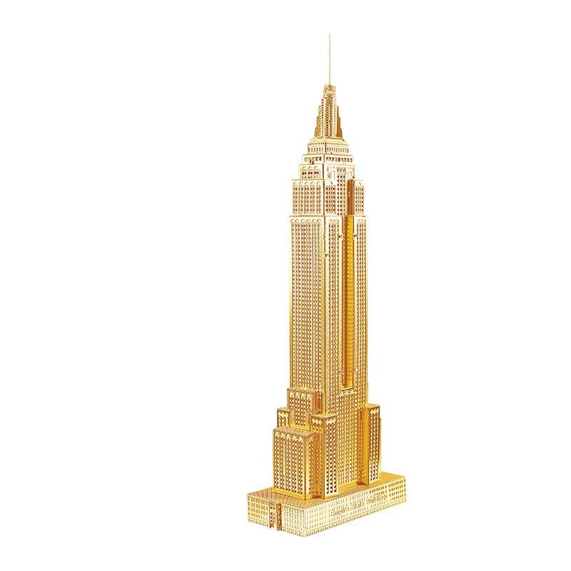 Mô Hình Kim Loại Lắp Ráp 3D Empire State Building (Tòa Nhà Empire State) (Gold) – Piececool MP392