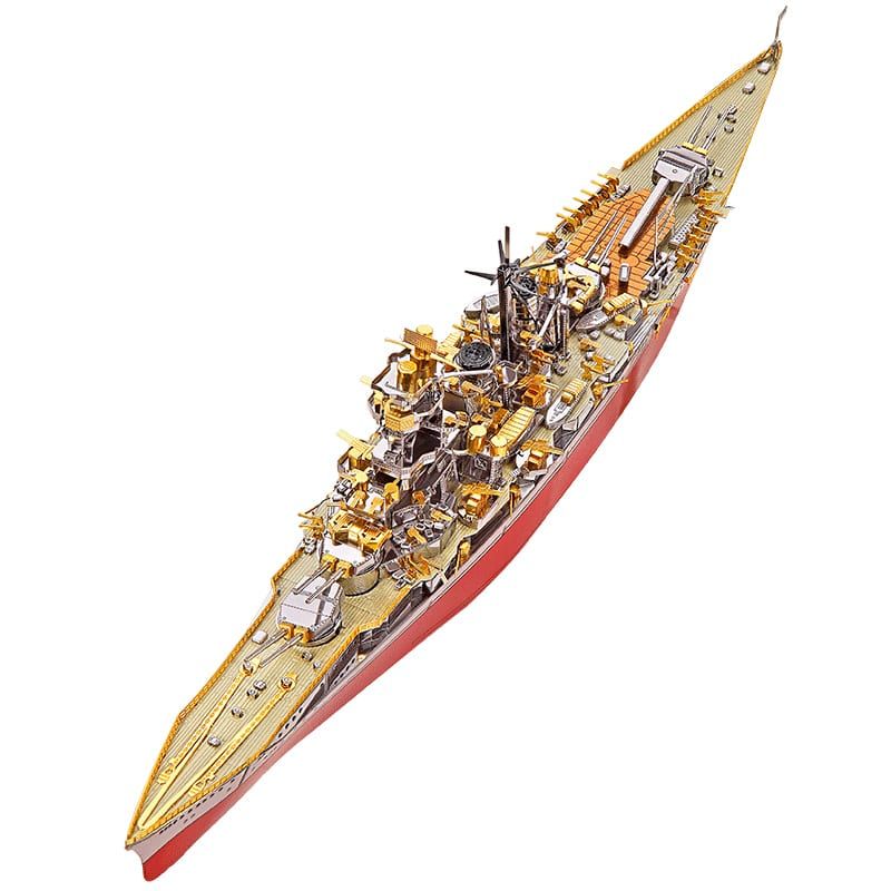 Mô hình kim loại lắp ráp 3d Thiết Giáp Hạm Kongou Battleship (Silver, Red, Gold) – Piececool Mp770