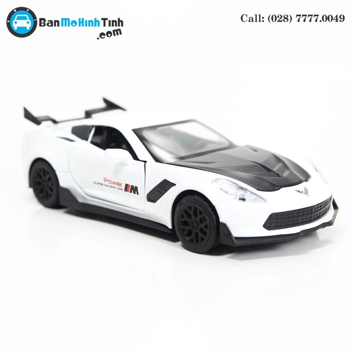 MÔ HÌNH CHELVOLET CORVETTE ZR1 WHITE 1:32 TYMODELS