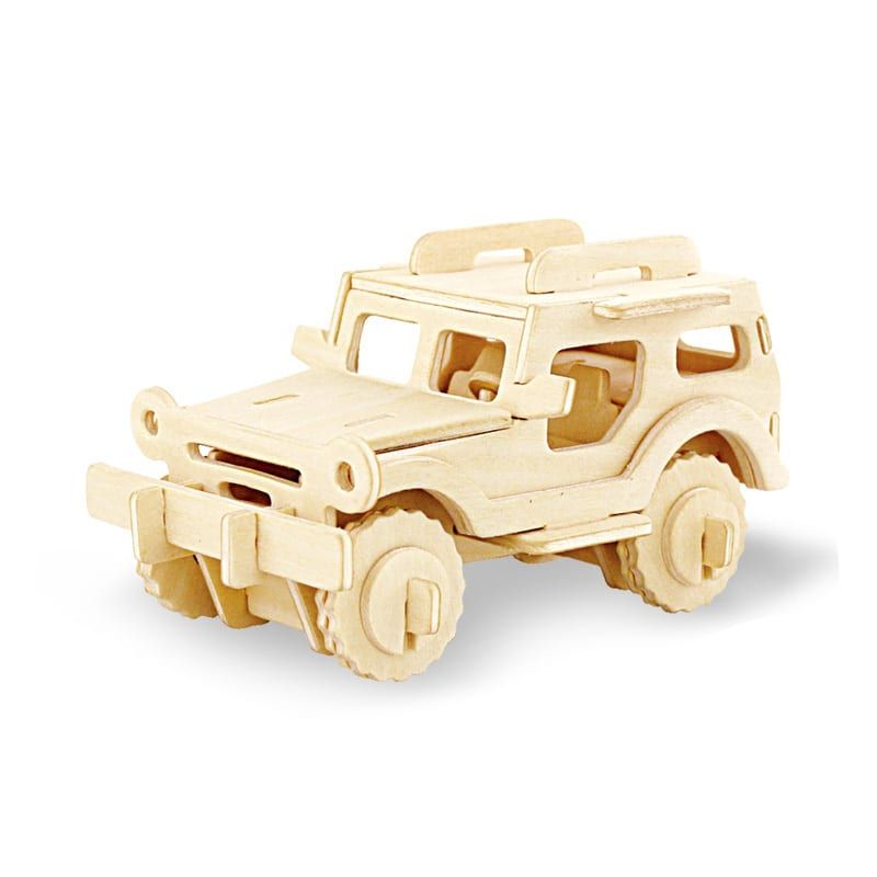  Mô hình gỗ lắp ráp 3D Xe Jeep (Wood Color) - Robotime JP232 - WP078 