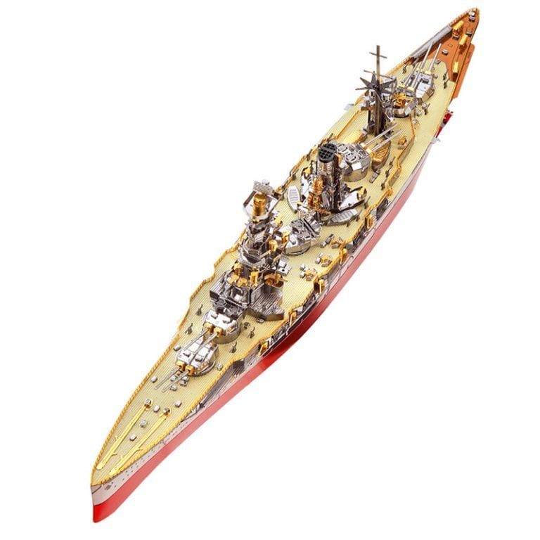 Mô hình kim loại lắp ráp 3d Thiết Giáp Hạm Fuso Battleship (Silver, Red, Gold) – Piececool Mp763