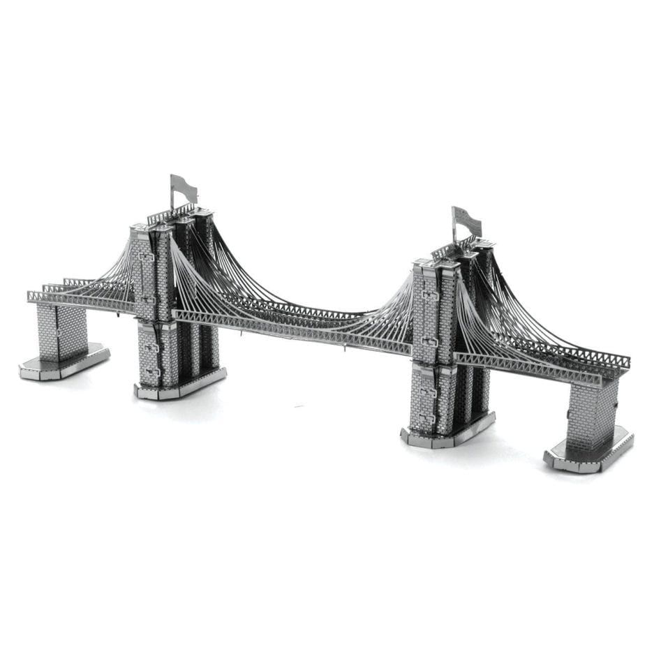 Mô hình kim loại lắp ráp 3D Brooklyn Bridge (Cầu Brooklyn) (Silver) - Metal Mosaic MP893