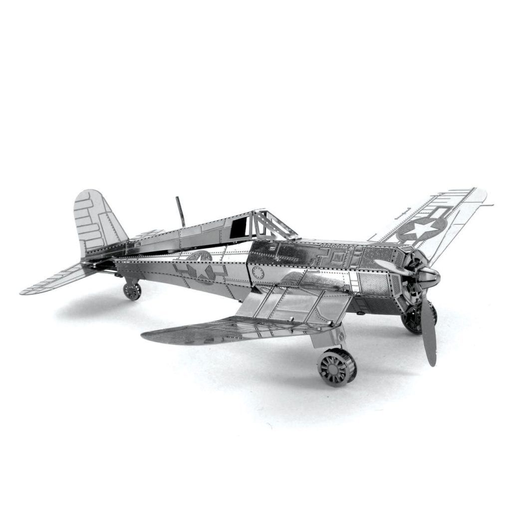 Mô hình kim loại lắp ráp 3D F4U Corsair (Silver) – Metal Works MP154